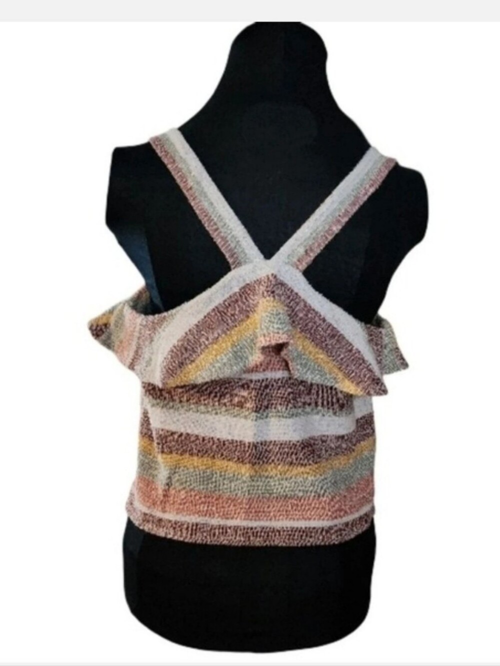 Madewell Texture & Thread Ruffle Tie Front Top Size Small - Picture 3 of 7
